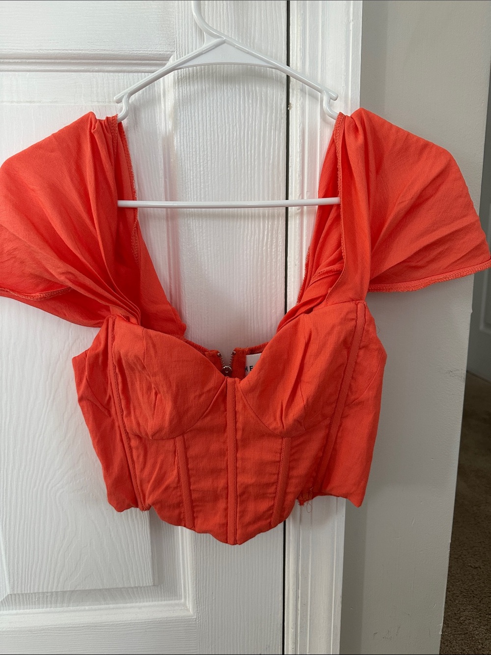 Women’s orange off the shoulder Corset Top